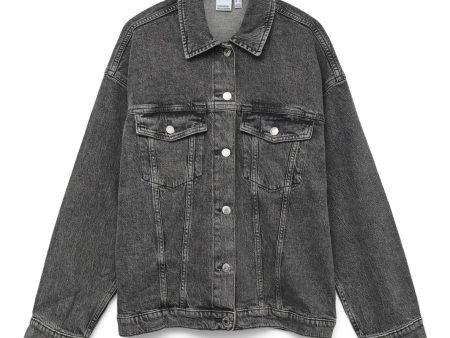 Vero Moda - Vmtessa Ls Oversize Denim Jacket - 4753708 Medium Grey Denim Ra206 For Sale