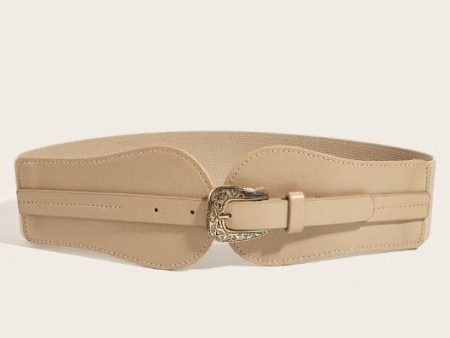 Anobel Copenhagen - Elastic Raffia Belt With Round Buckle LH5008 - Taupe For Cheap