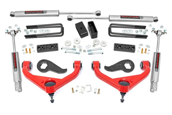 3 Inch Lift Kit | Chevy GMC Sierra 3500 HD Silverado 3500 HD 2WD 4WD (20-24) PN# 95630RED Hot on Sale