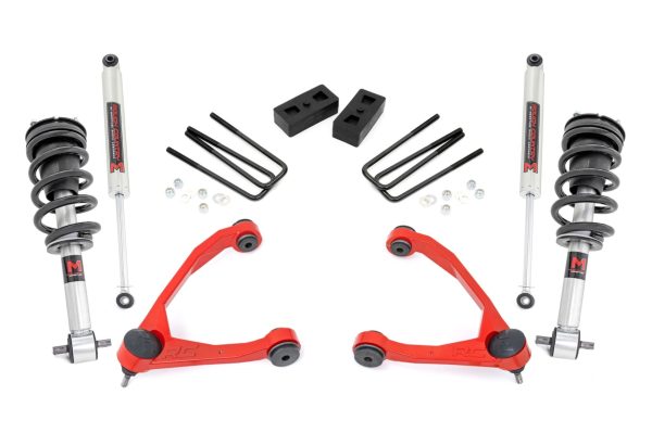 3.5 Inch Lift Kit | Cast Steel | M1 Strut | Chevy GMC 1500 (07-13) PN# 24640RED For Sale