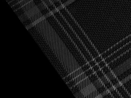 Black & Grey Plaid Fabric Material For Discount