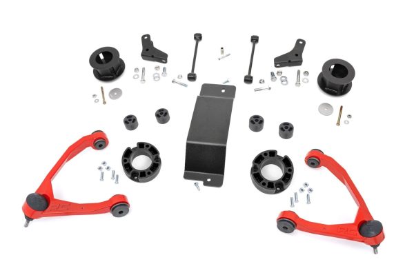 3.5 Inch Lift Kit | Forged UCAs | Chevy GMC SUV 1500 2WD 4WD (2007-2020) PN# 19331RED For Cheap